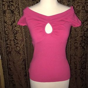 Pink shirt with front keyhole